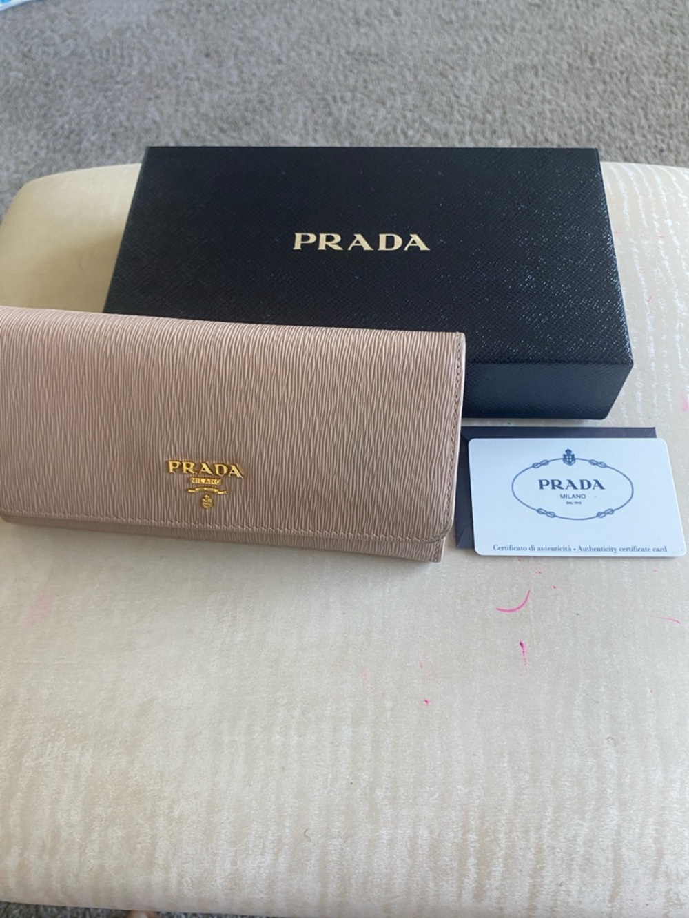Prada Blush Pink Saffiano Leather Continental Wallet